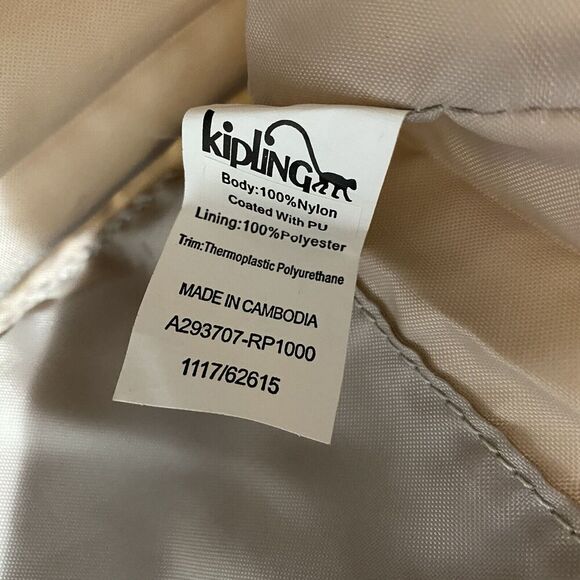 Kipling Cyrene Carry On Travel Bag Crossbody Double Handle Sparkly Gold With Tag - Picture 7 of 16